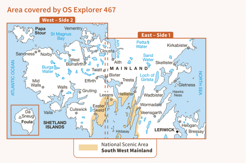 OS Explorer Map 467 - Shetland - Mainland Central-1